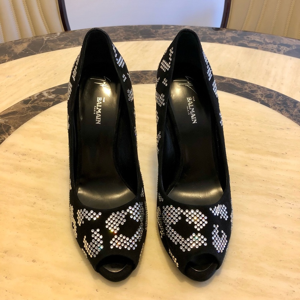 BALMAIN Crystal Embellishments Pumps Sz-8.5/9/9.5